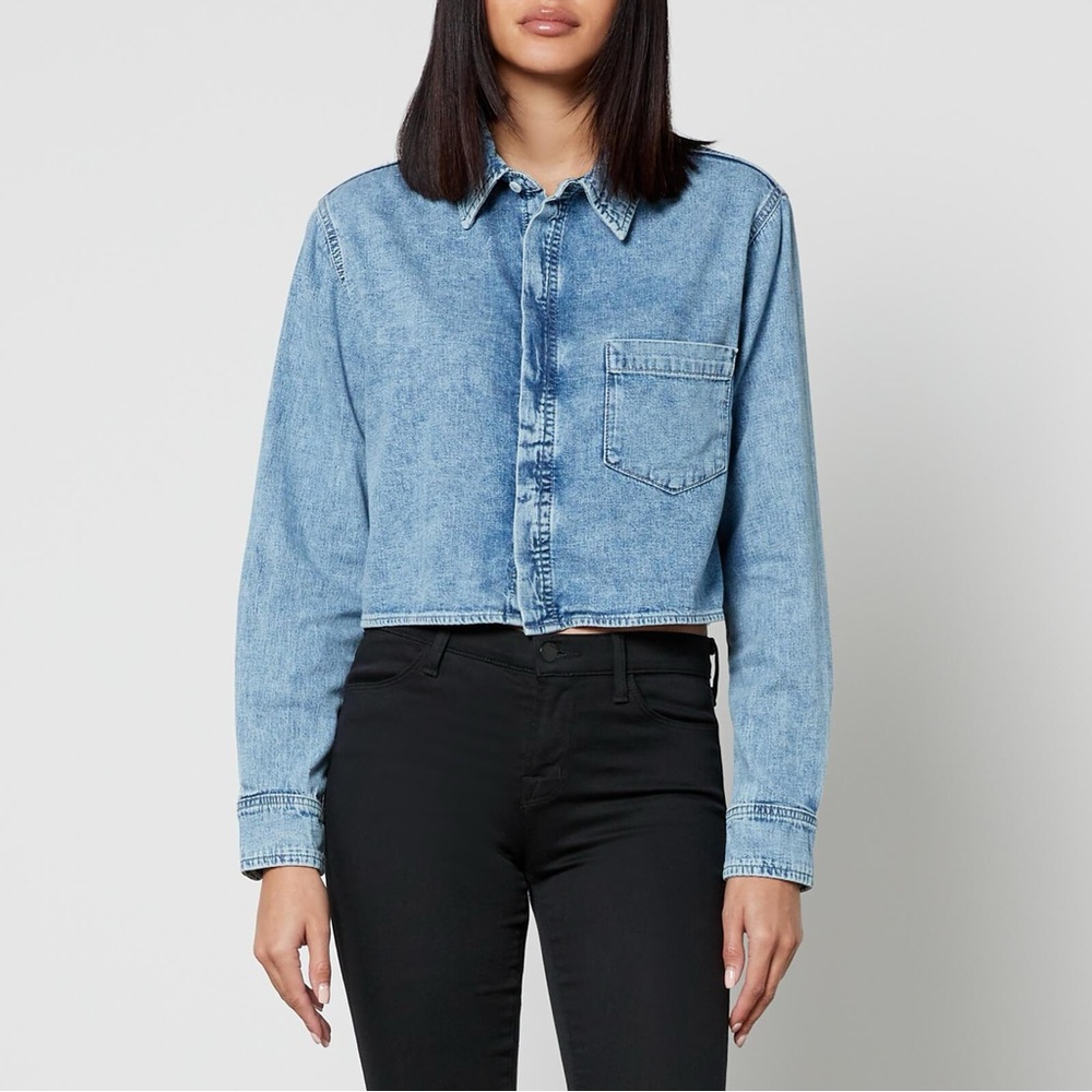 Good American Blue Button Down Shirt